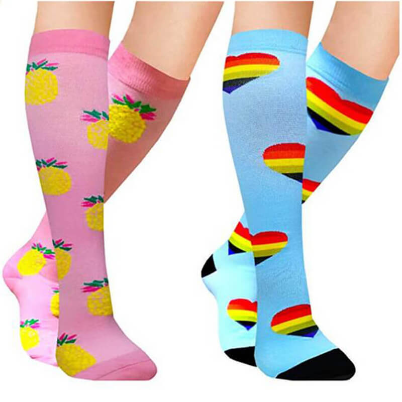 2Pairs Cute Compression Socks 2025 mmHG for Man and Woman ACTINPUT