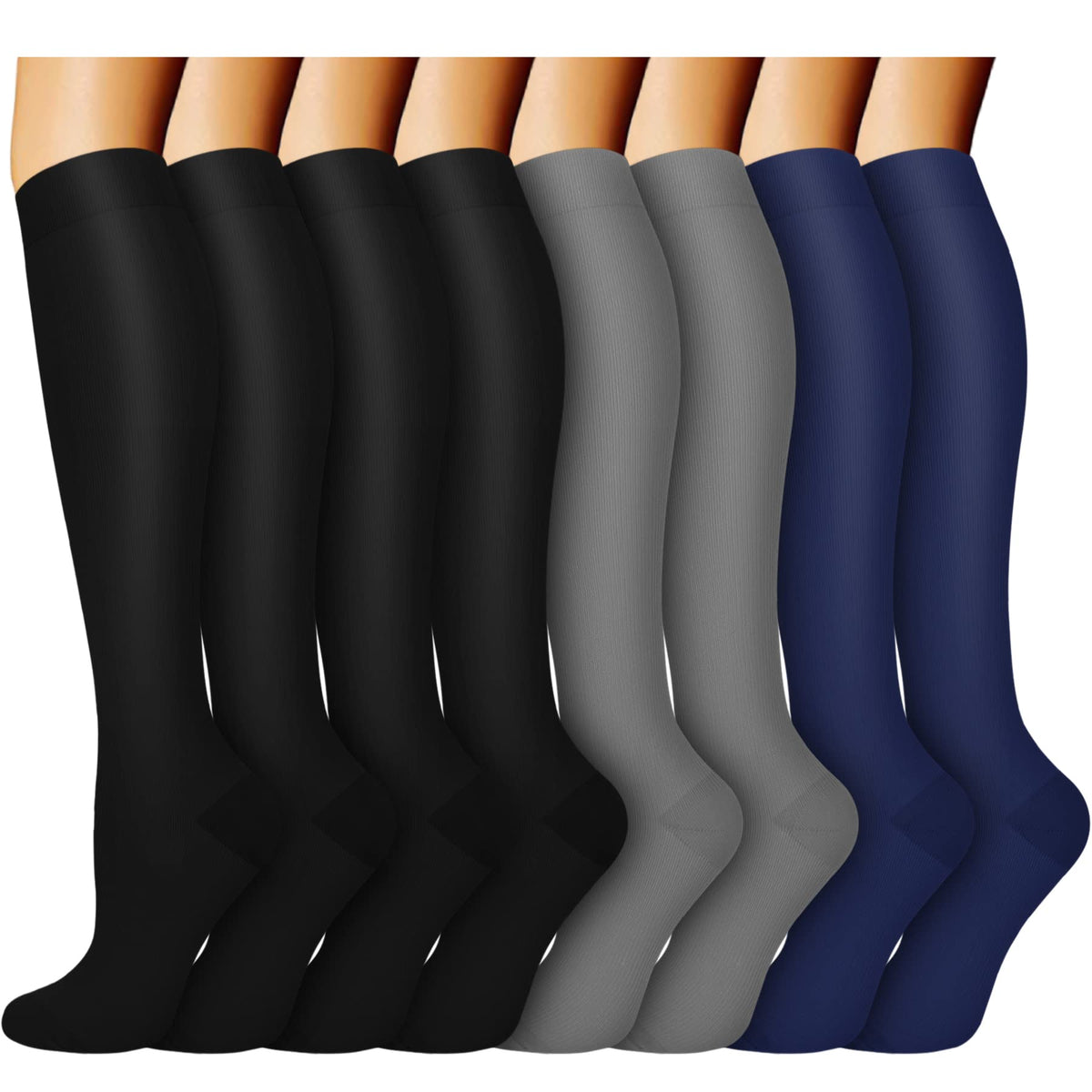 7-Pairs Fun Compression Socks for Man and Woman (20-30 mmHG） | ACTINPUT