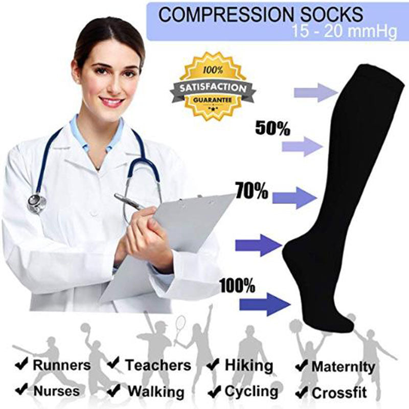 8-Pairs Black Compression Socks -6