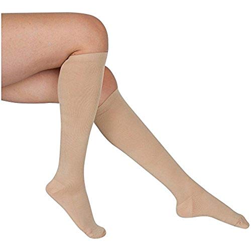 8-Pairs Knee-Length Nude Compression Socks -4