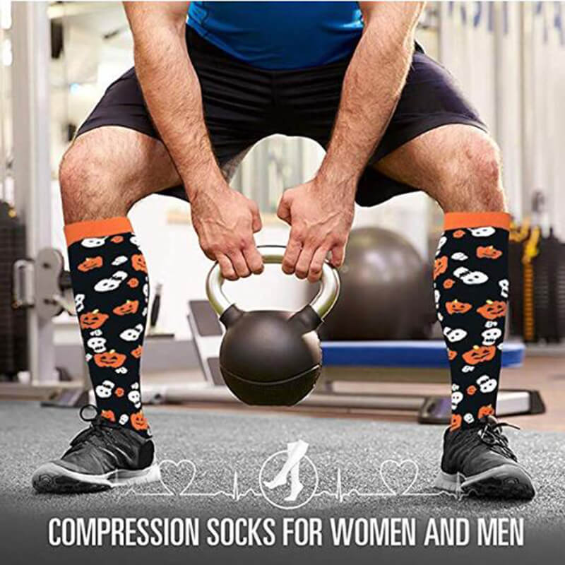 4-Pairs Halloween Stylish Compression Socks 20-25 mmHg for Man and Woman | ACTINPUT-3