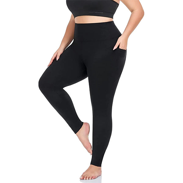 1 Pack Black Plus Size Leggings with Pockets for Women – ACTINPUT