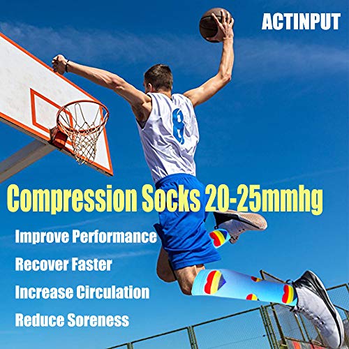 8-Pairs Knee-Length  Pot Pattern Mix  Compression Socks -2
