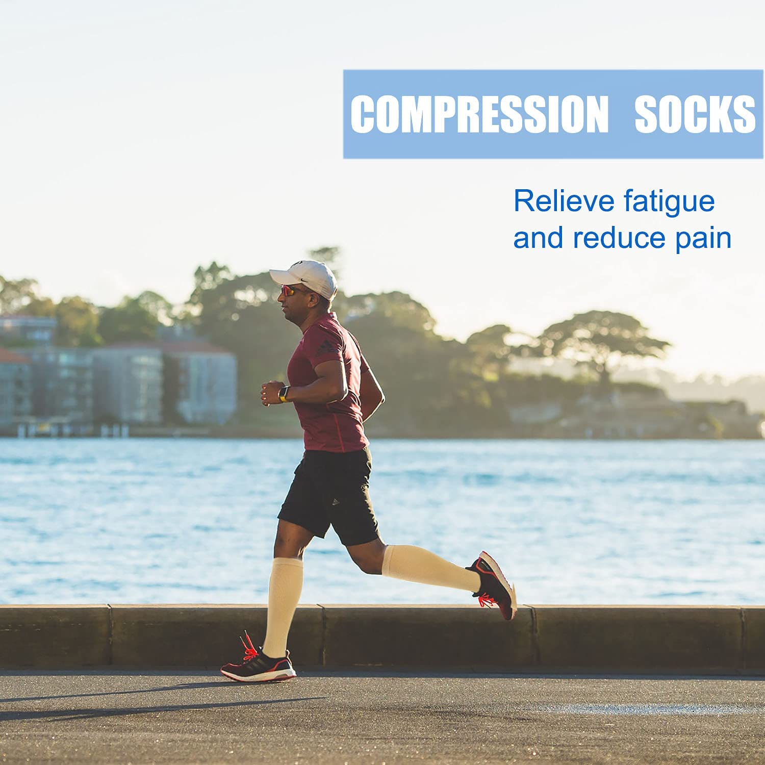 4 Pairs Beige Compression Socks for Man and Woman (15-20 mmHG)| ACTINP ...
