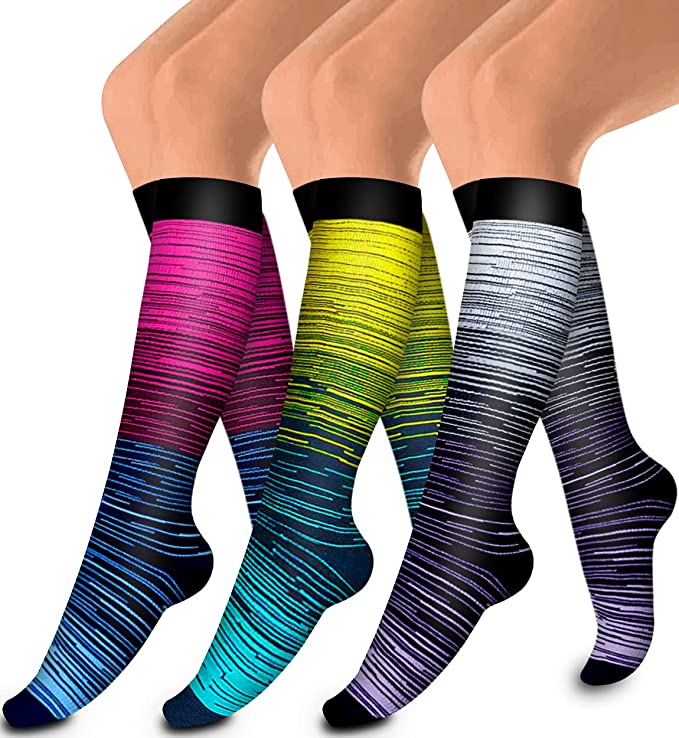 3-Pairs Gradient Compression Socks for Man and Woman (20-30 mmHG)| ACT ...