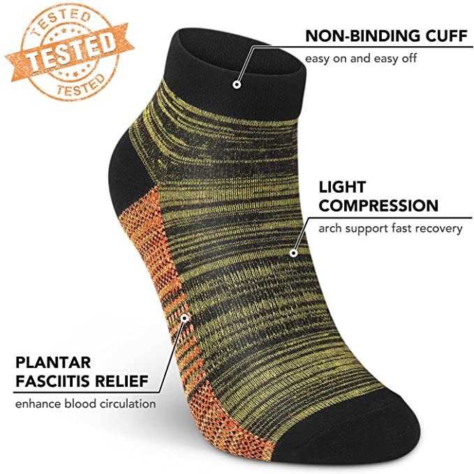 5-Pairs Cool Athletic Ankle Low Cut Compression Socks | Actinput